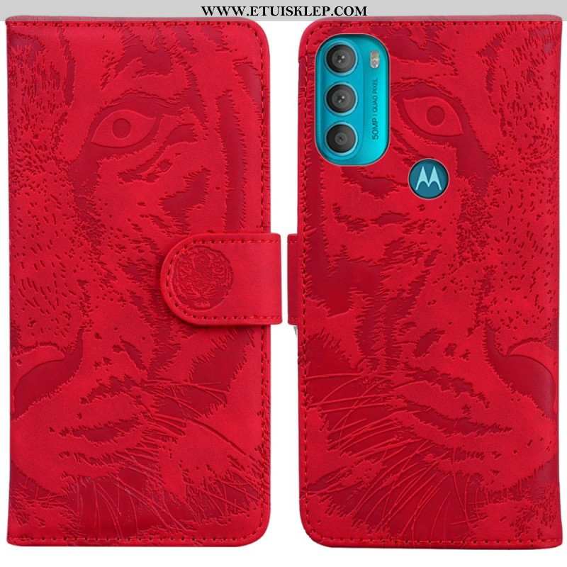 Etui Folio do Moto G71 5G Nadruk Twarzy Tygrysa